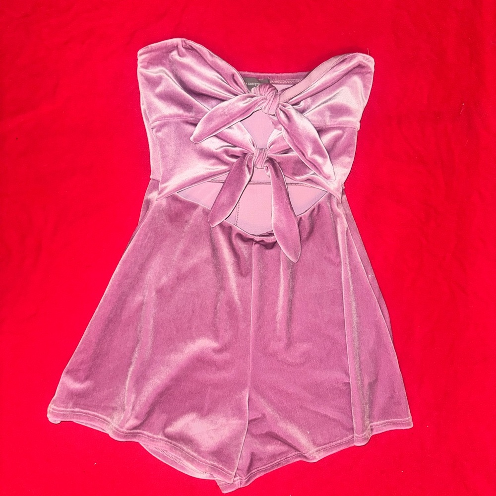 Urban Outfitters Velour Cutout Romper